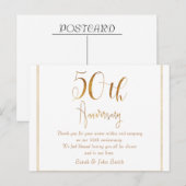 Gouden Jubileum kalligrafie Dank u Briefkaart (Voorkant / Achterkant)