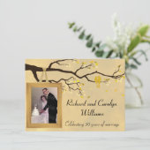 Gouden Jubileum Liefdesvogels Uitnodiging (Staand voorkant)