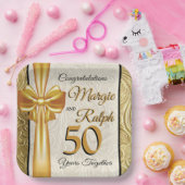 Gouden Jubileum Papieren Bord (Feest)