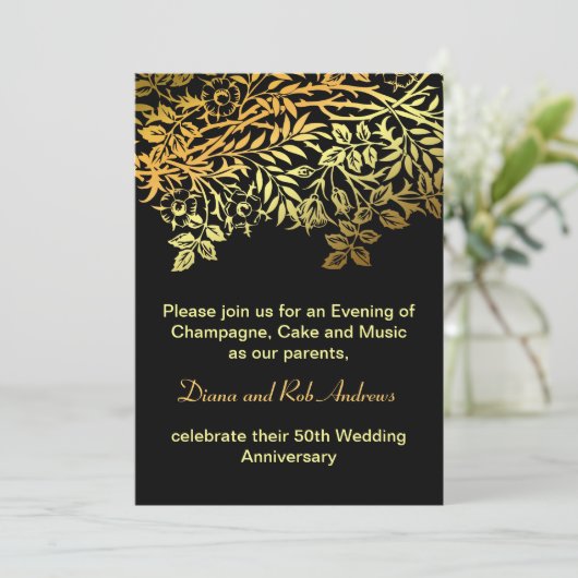 gouden jubileum uitnodiging (Staand voorkant)