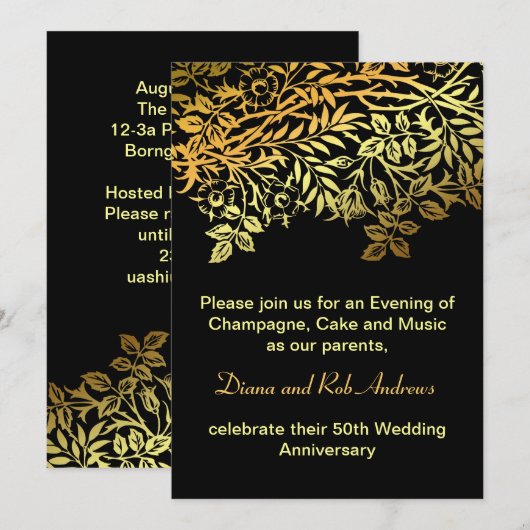 gouden jubileum uitnodiging (Voorkant / Achterkant)