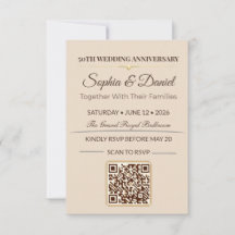 Gouden Jubileum Uitnodiging | Elegante Liefdesgala