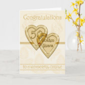 Gouden Jubileumkaart 50 Jaar Kaart (Gele Bloem)