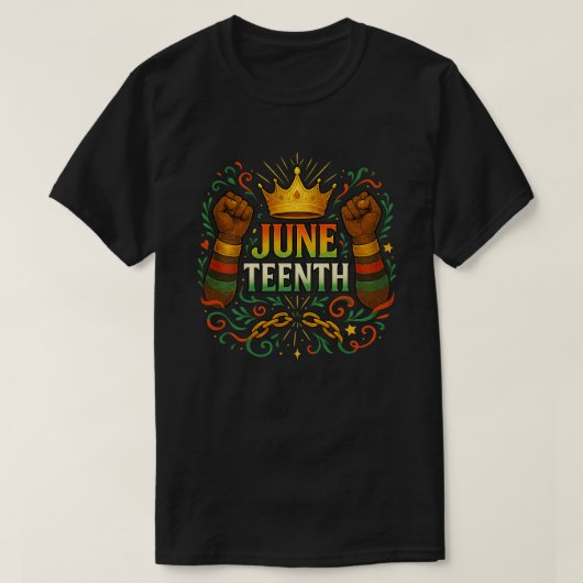 Gouden Juneteenth Crown T-shirt (Design voorkant)