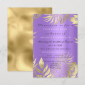 Gouden Jungle Paarse Elegante Bruidsverjaardag Kaart (Voorkant / Achterkant)