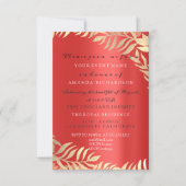 Gouden Jungle Rode Robijn Goud Elegante Bruids Ver Kaart (Voorkant)