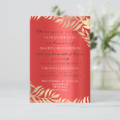 Gouden Jungle Rode Robijn Goud Elegante Bruids Ver Kaart (Staand voorkant)