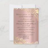 Gouden Jungle Roze Elegante Bruidsverjaardag Kaart (Voorkant)