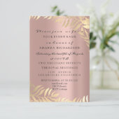 Gouden Jungle Roze Elegante Bruidsverjaardag Kaart (Staand voorkant)