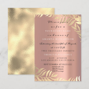Gouden Jungle Roze Roze Goud Elegante Bruiloft Ver Kaart
