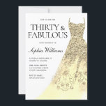 Gouden jurk 30ste verjaardag kaart<br><div class="desc">Gold Dress 30th Birthday Party Invitation Variaties op de uitnodiging en bijpassende artikelen in onze winkel</div>