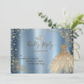Gouden jurk diamanten blauw RSVP (Staand voorkant)