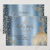 Gouden jurk diamanten blauw RSVP (Voorkant / Achterkant)