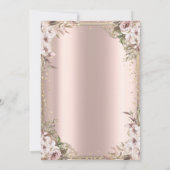 Gouden jurk, diamanten Boho bloemen Quinceañera Kaart (Achterkant)