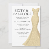 Gouden jurk Elegant Sixty & Fabulous 60ste verjaar Kaart (Voorkant)