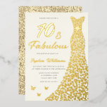 Gouden jurk, Fabulous 70th verjaardag jurk goud Folie Uitnodiging<br><div class="desc">Golden Gown,  Fabulous 70th Birthday Dress Gold Foil Uitnodiging Bekijk andere uitnodigingen in onze Niche en Nest Store</div>