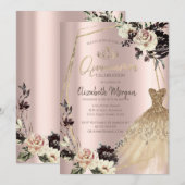 Gouden Jurk, Lijsten Rozen, Diamonds Roos Goud Kaart (Voorkant / Achterkant)