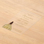 Gouden jurk Quinceanera uitnodiging (Laagn)