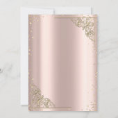 Gouden jurk Rozen Diamanten Roos Goud Quinceañera Kaart (Achterkant)