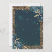 Gouden jurk, Rozen, tiara, diamanten groen quincea Kaart (Achterkant)