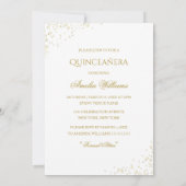 Gouden jurk Sparkle Quinceanera uitnodiging (Achterkant)