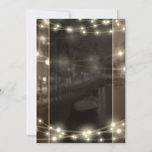 Gouden jurk String Lights 18e verjaardag Kaart (Achterkant)