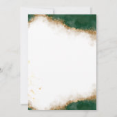 Gouden jurk tiara, groene glitter quinceañera kaart (Achterkant)