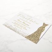 Gouden jurk Vijftig & Fabulous 50ste verjaardag Go Folie Uitnodiging (Gedraaid)