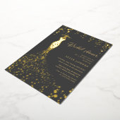 Gouden jurk Vrijgezellenfeest Folie uitnodiging (Gedraaid)