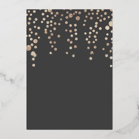 Gouden jurk Vrijgezellenfeest Folie uitnodiging (Achterkant)