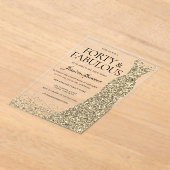 Gouden jurk vrouwen 40ste verjaardag partij acryl uitnodigingen (Laagn)