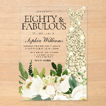 Gouden jurk Witte Bloemen 80ste verjaardag