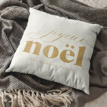 Gouden jute joyeux noël Custom Achternaam Kerstmis