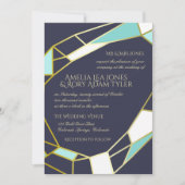 Gouden juweel contouren | Marine & turquoise bruil Kaart (Voorkant)