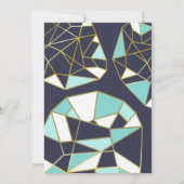 Gouden juweel contouren | Marine & turquoise bruil Kaart (Achterkant)