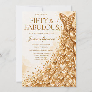 Gouden Juwelen Vijftig & Fabulous 50ste Verjaardag Kaart