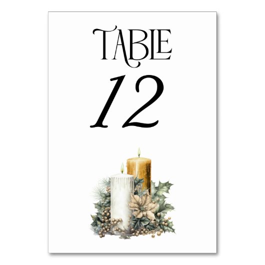 Gouden Kaars en Holly Kerstbruiloft Kaart (Achterkant)