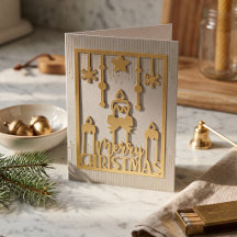 Gouden Kaars Glans Papercut Prettig Kerstfeest