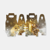 Gouden kaarsen Kerst Elegante vakantie Bedankdoosjes (Uitgevouwen)
