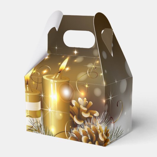 Gouden kaarsen Kerst Elegante vakantie Bedankdoosjes (Voorkant Zijde)