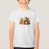 Gouden Kaarsen Kerst Holiday T-Shirt (Voorkant)
