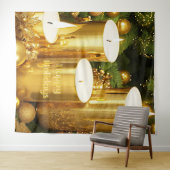 Gouden Kaarsen Kerst Vakantie Achtergrond Wandkleed (In Situ (horizontaal))