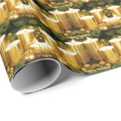 Gouden kaarsen Kerst vakantie inpakpapier (Rol Hoek)