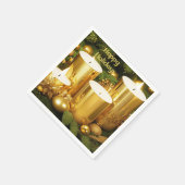 Gouden Kaarsen Kerst Vakantie Papier Servet (Hoek)