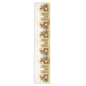 Gouden Kaarsen Kerst Vakantietafel Runner Medium Tafelloper (Voorkant)