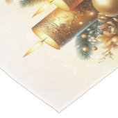 Gouden Kaarsen Kerst Vakantietafel Runner Medium Tafelloper (Hoek)