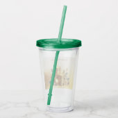 Gouden Kaarsen Kerstvakantie Acryl Tumbler Acryl Drinkbeker (Achterkant)