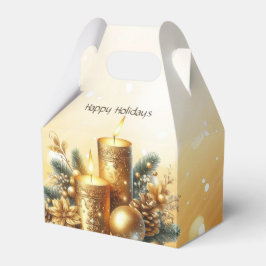 Gouden Kaarsen Kerstvakantie Cadeaubox Bedankdoosjes