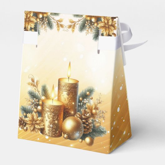 Gouden Kaarsen Kerstvakantie Cadeaubox Bedankdoosjes (Achterkant)