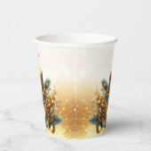 Gouden Kaarsen Kerstvakantie Papieren Bekers (Rechts)